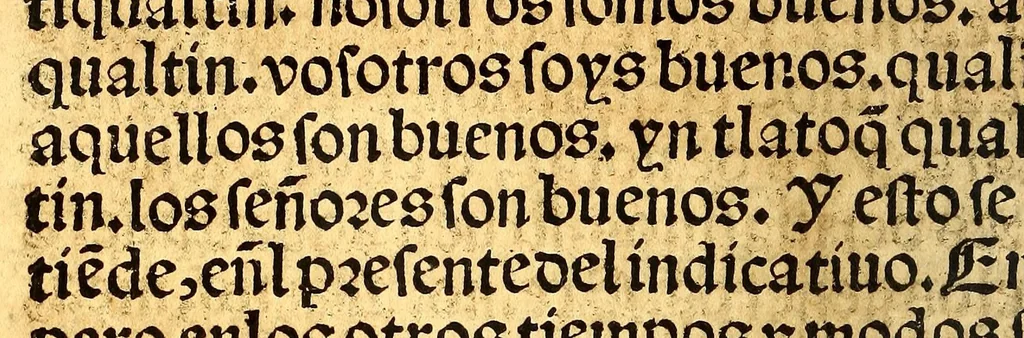 An illustration from Arte de la lengua mexicana y castellana,, 1571, leaf 56