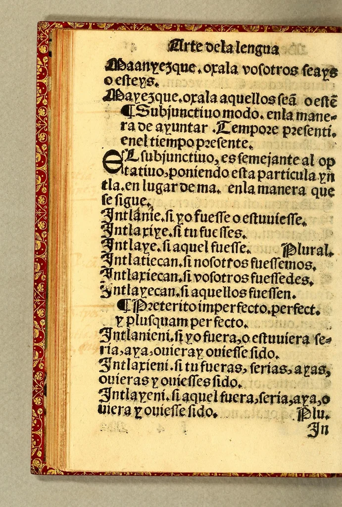 An illustration from Arte de la lengua mexicana y castellana,, 1571, leaf 94