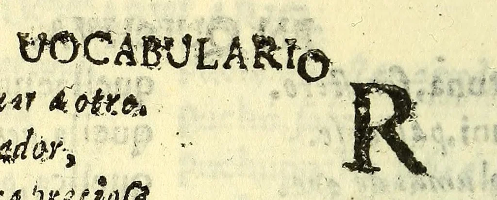 An illustration from Arte de la lengua quichua,, 1700, leaf 218