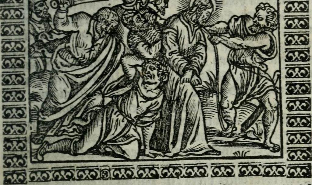 An illustration from Arte del ben psare e cõtemplare la passione del nostro Signor Jesu Christo con vn singular trattato dello imitar di Christo di nouo corretta historiata, 1527, leaf 152
