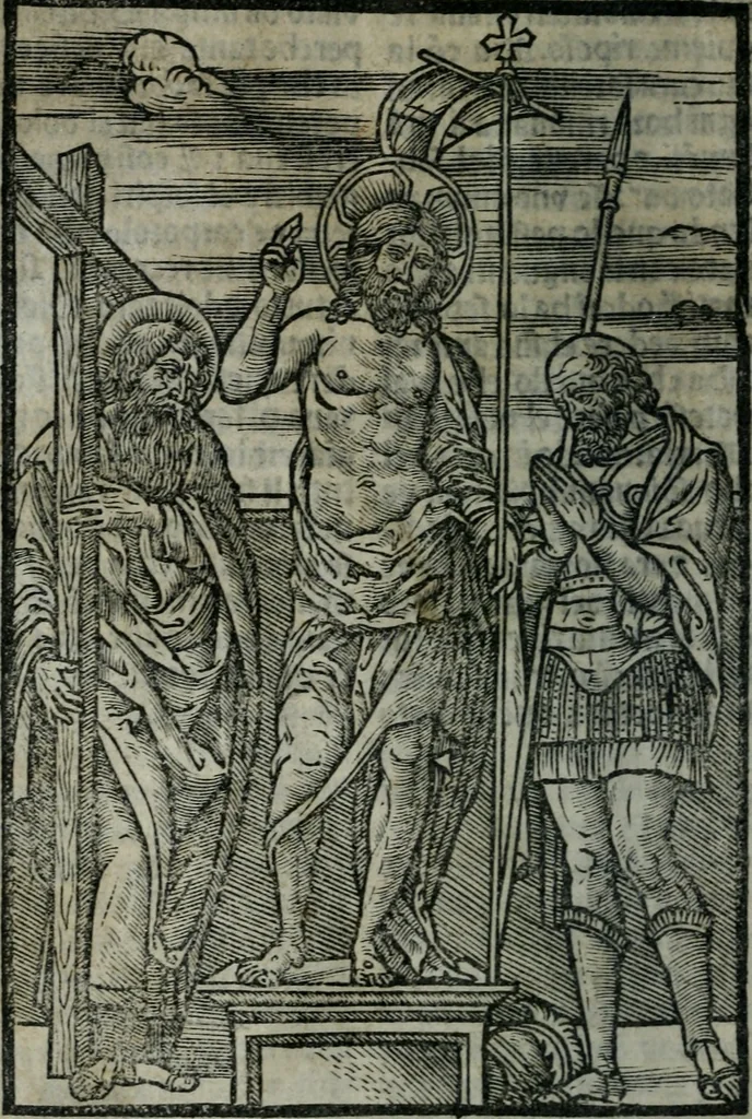 An illustration from Arte del ben psare e cõtemplare la passione del nostro Signor Jesu Christo con vn singular trattato dello imitar di Christo di nouo corretta historiata, 1527, leaf 243