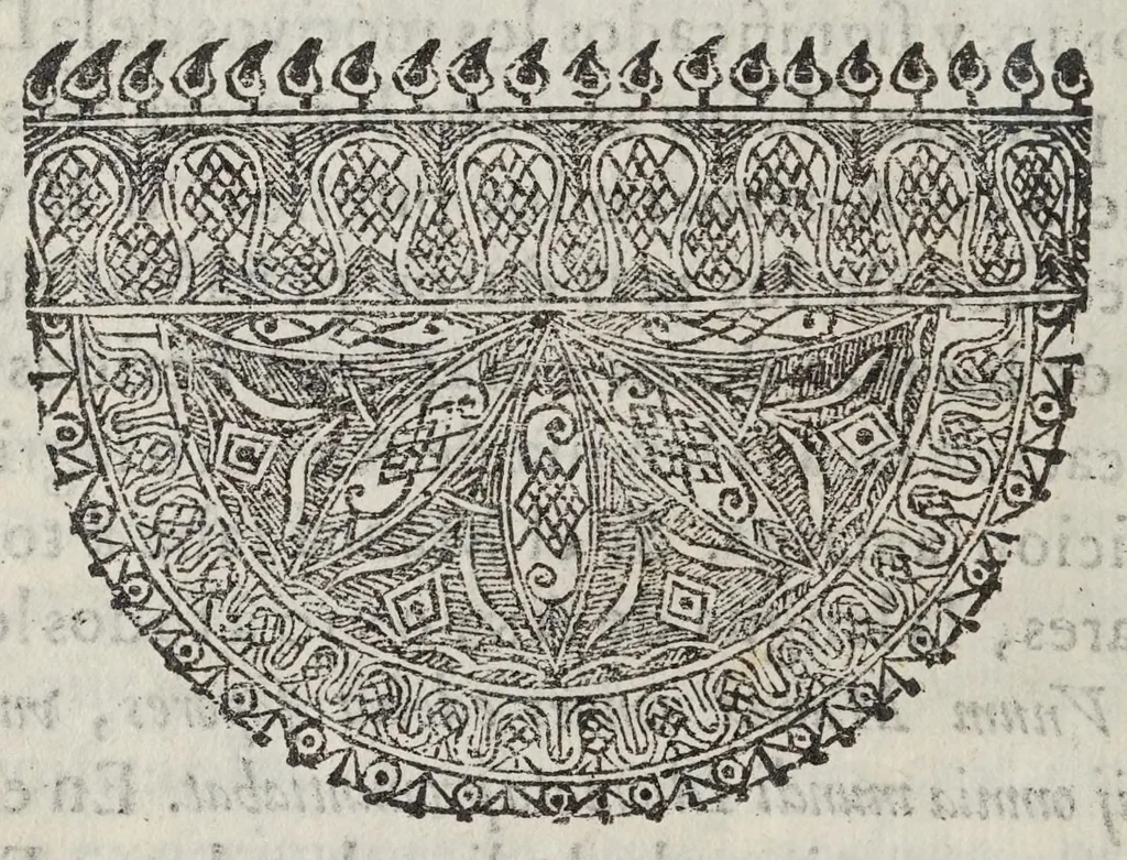 An illustration from Arte de lengua mexicana : dispuesto por orden, y mandato de N. Rmo P. Fr. Francisco Treviño, predicador theologo, padre de la santa provincia de Burgos, y comissario general de todas las de la Nueva-España, y por el reverendo, y venerable diffinitorio de la provincia del Santo Evangelio ; Dedicado al bienaventurado S. Antonio de Padua, 1673, leaf 14