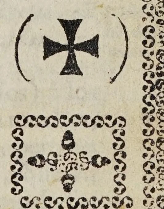 An illustration from Arte de lengua mexicana : dispuesto por orden, y mandato de N. Rmo P. Fr. Francisco Treviño, predicador theologo, padre de la santa provincia de Burgos, y comissario general de todas las de la Nueva-España, y por el reverendo, y venerable diffinitorio de la provincia del Santo Evangelio ; Dedicado al bienaventurado S. Antonio de Padua, 1673, leaf 3