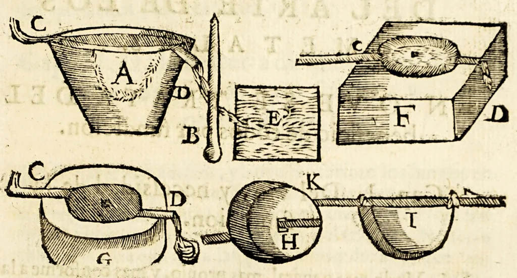 An illustration from Arte de los metales en que se enseña el verdadero beneficio de los de oro, y plata por açogue. : El modo de fundirlos todos, y como se han de refinar, y apartar vnos de otros., 1640, leaf 157
