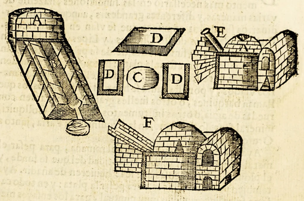 An illustration from Arte de los metales en que se enseña el verdadero beneficio de los de oro, y plata por açogue. : El modo de fundirlos todos, y como se han de refinar, y apartar vnos de otros., 1640, leaf 175