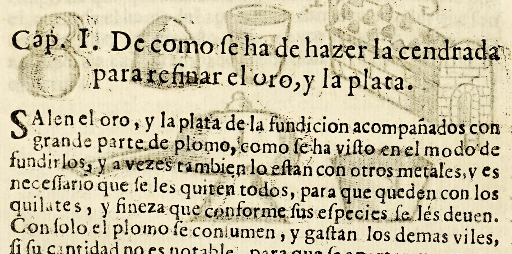 An illustration from Arte de los metales en que se enseña el verdadero beneficio de los de oro, y plata por açogue. : El modo de fundirlos todos, y como se han de refinar, y apartar vnos de otros., 1640, leaf 208