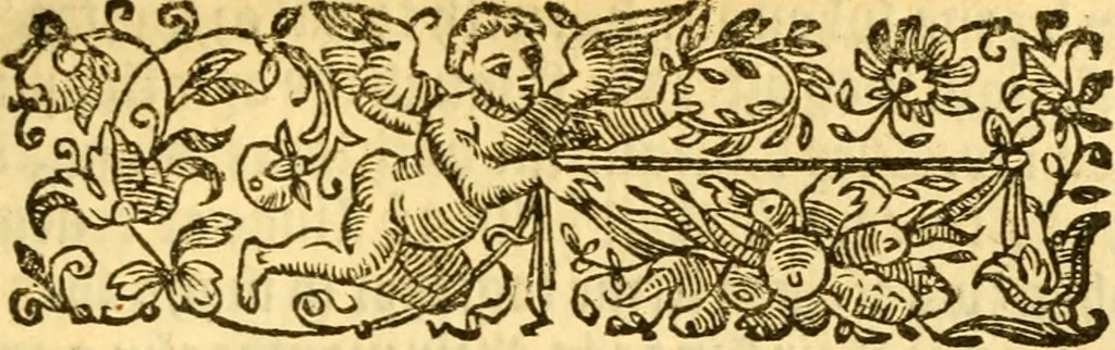 An illustration from The arte of gardening, whereunto is added much necessarie matter, with a number of secrets: and the phisicke helps belonging to each hearb, which are easily prepared. Heer-vnto is annexed two proper treatises, the first intituled The meruailous gouerment, propertie, & benefite of bees, with the rare secrets of the honie and waxe: the other, The yearly coniectures, verie necessary for husband-men. To these is likewise joyned a Treatise of the arte of graffing and planting of trees, 1608, leaf 188