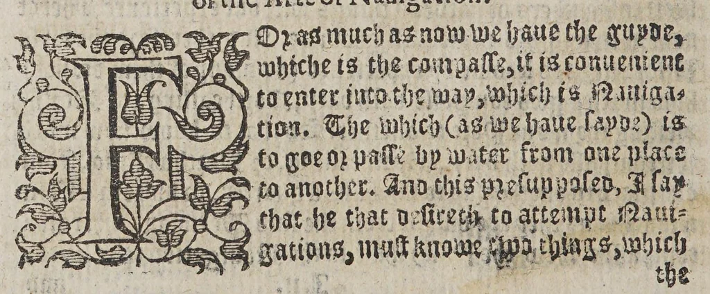 An illustration from The arte of nauigation. : conteyning a compendious description of the sphere, : with the making of certayne instruments and rules for nauigations, and exemplifyed by many demonstrations., 1589, leaf 154