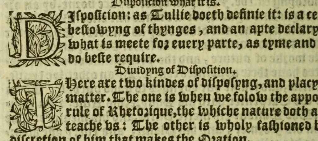 An illustration from The arte of rhetorique : for the use of all soche as are studious of eloquence, 1562, leaf 182