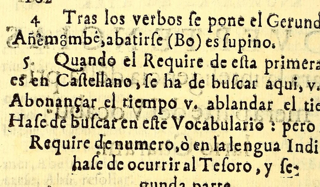 An illustration from Arte, y bocobulario de la lengua guarani., 1640, leaf 122