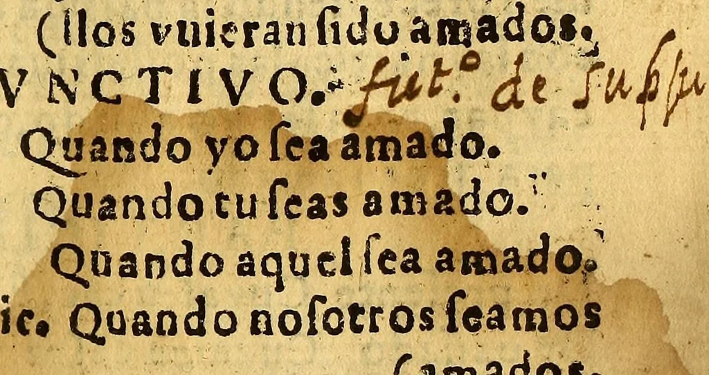 An illustration from Arte, y vocabulario en la lengua general del Peru llamada Quichua, y en la lengua Española, 1614, leaf 43