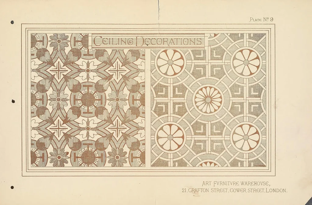 An illustration from Art furniture from designs by E.W. Godwin and others : with hints and suggestions on domestic furniture and decoration, 1877, leaf 25