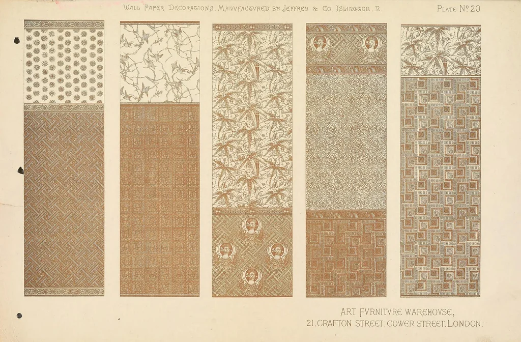 An illustration from Art furniture from designs by E.W. Godwin and others : with hints and suggestions on domestic furniture and decoration, 1877, leaf 45