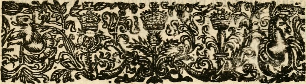 An illustration from Articles of peace and alliance, between the most Sereno and Mighty Prince Charles II. by the grace of God king of England, Scotland, France and Ireland ... and the High and Mighty Lords the States General of the United Netherlands, concluded the 21/31 day of July, 1667, 1667, leaf 38