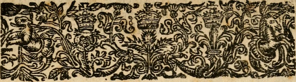 An illustration from Articles of peace and alliance, between the most Sereno and Mighty Prince Charles II. by the grace of God king of England, Scotland, France and Ireland ... and the High and Mighty Lords the States General of the United Netherlands, concluded the 21/31 day of July, 1667, 1667, leaf 6