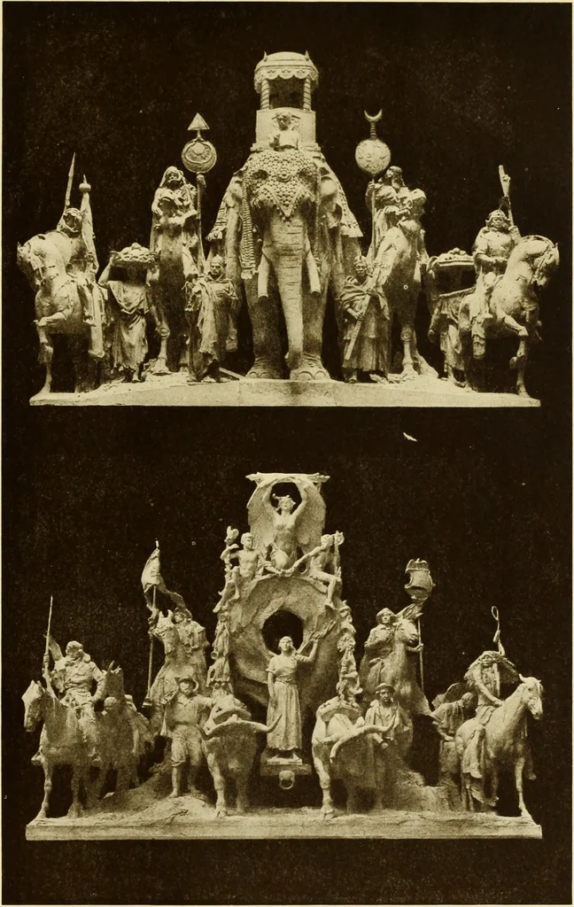 An illustration from Art in California : a survey of American art with special reference to Californian painting, sculpture and architecture past and present, particularly as those arts were represented at the Panama-Pacific International Exposition : being essays and articles by the following contributors, 1916, leaf 586