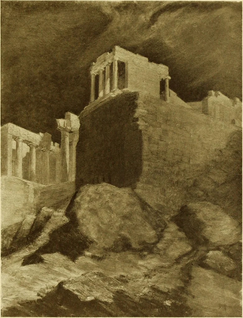 An illustration from Art in California : a survey of American art with special reference to Californian painting, sculpture and architecture past and present, particularly as those arts were represented at the Panama-Pacific International Exposition : being essays and articles by the following contributors, 1916, leaf 68