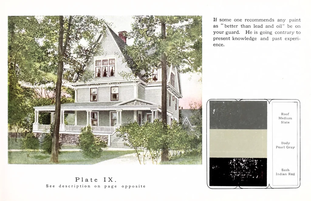 An illustration from Art in house painting : tasteful color schemes described and illustrated., 1900, leaf 21