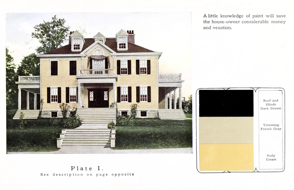 An illustration from Art in house painting : tasteful color schemes described and illustrated., 1900, leaf 5