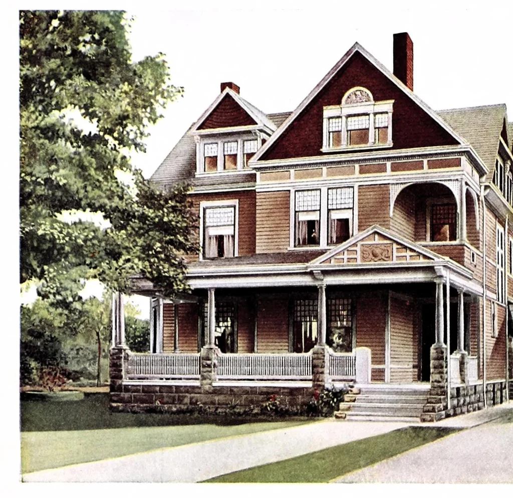 An illustration from Art in house painting : tasteful color schemes described and illustrated., 1900, leaf 9