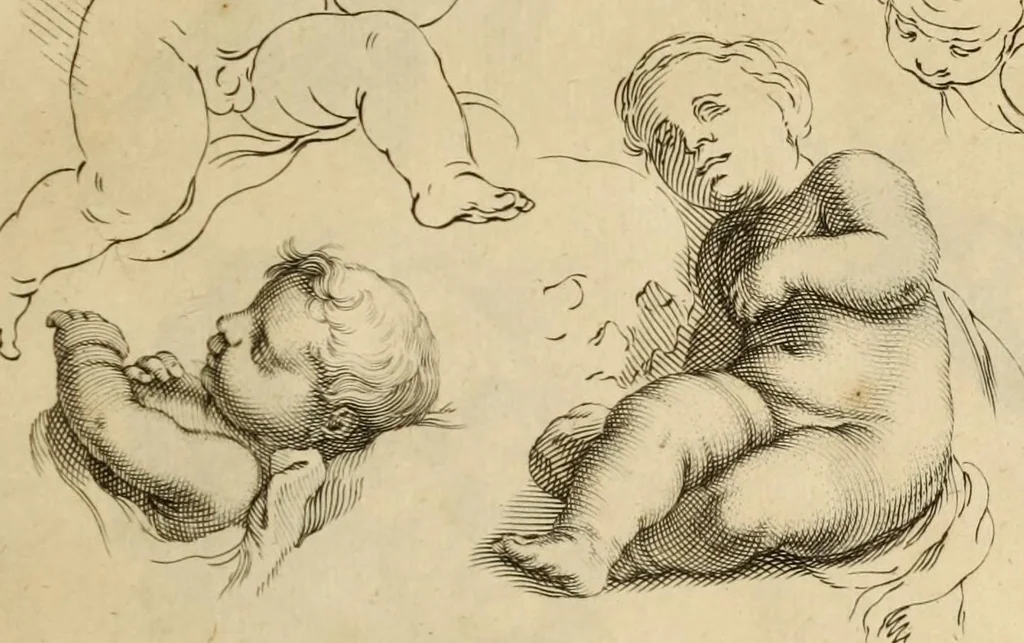 An illustration from Artis Apelleae : liber hic, studiosa juventus, aptata ingenio fert rudimenta tuo : hos duce carpe viam, membratim tota figura discitur, his gradibus scandere ad alta dabit, 1650, leaf 195