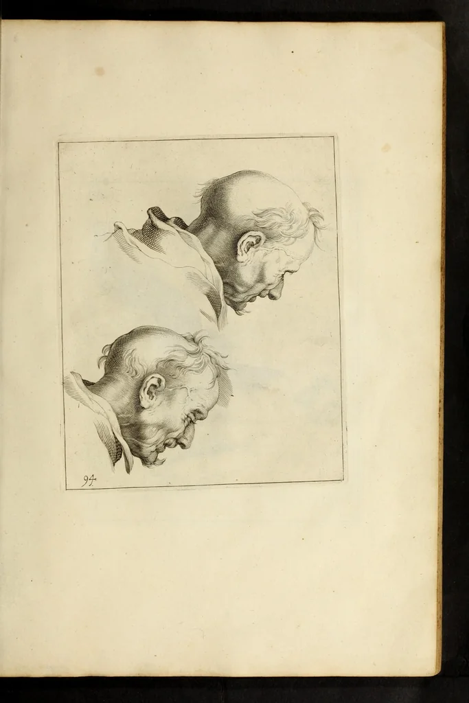 An illustration from Artis Apelleae : liber hic, studiosa juventus, aptata ingenio fert rudimenta tuo : hos duce carpe viam, membratim tota figura discitur, his gradibus scandere ad alta dabit, 1650, leaf 201