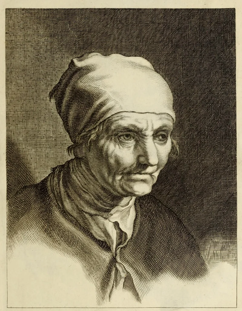 An illustration from Artis Apelleae : liber hic, studiosa juventus, aptata ingenio fert rudimenta tuo : hos duce carpe viam, membratim tota figura discitur, his gradibus scandere ad alta dabit, 1650, leaf 317