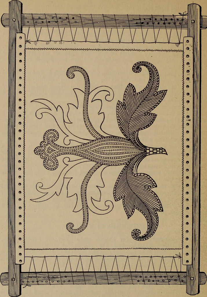 An illustration from Artistic embroidery : containing practical instructions in the ornamental branches of needlework, 1880, leaf 107
