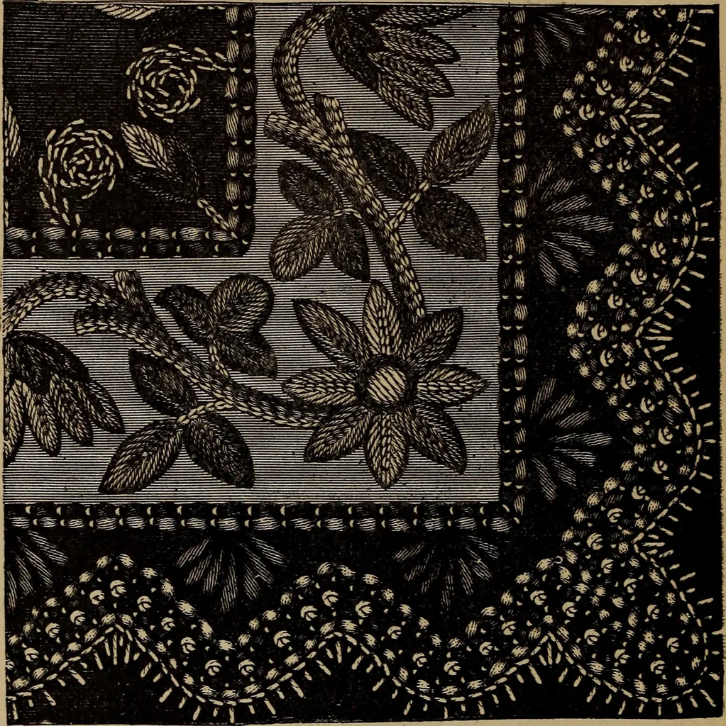 An illustration from Artistic embroidery : containing practical instructions in the ornamental branches of needlework, 1880, leaf 75