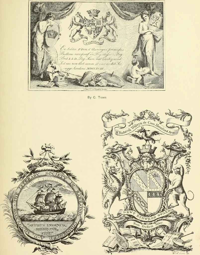 An illustration from Artists and engravers of British and American book plates : a book of reference for book plate and print collectors, 1897, leaf 162