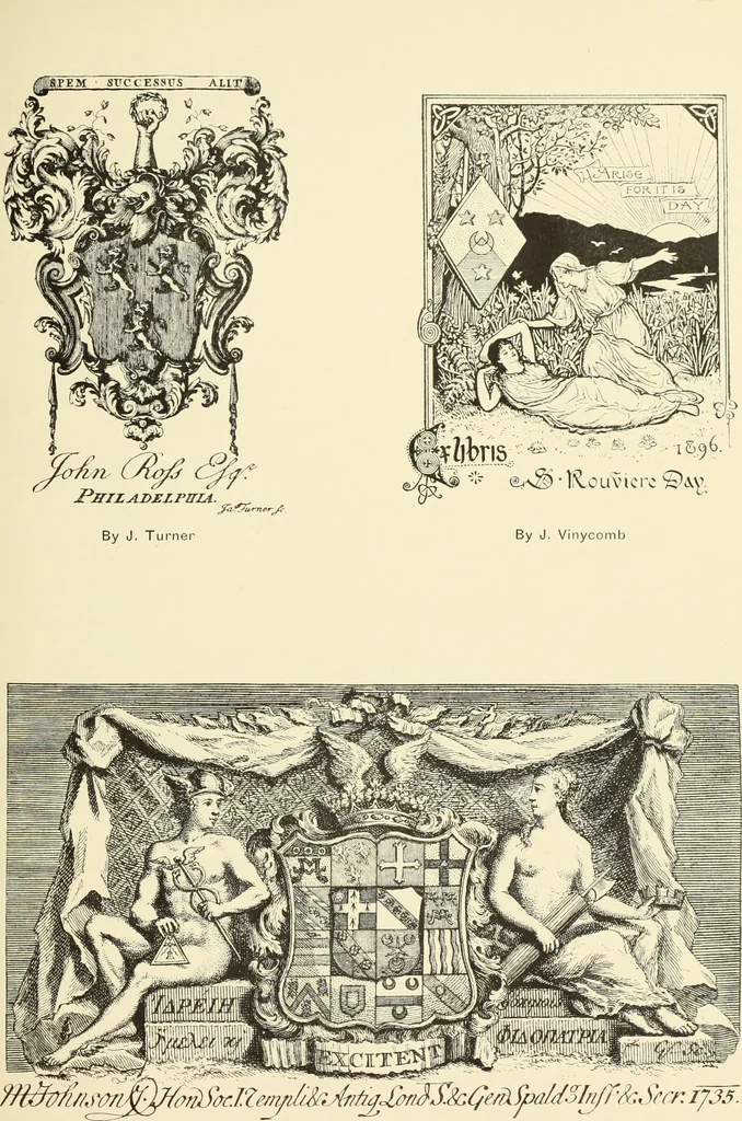 An illustration from Artists and engravers of British and American book plates : a book of reference for book plate and print collectors, 1897, leaf 166