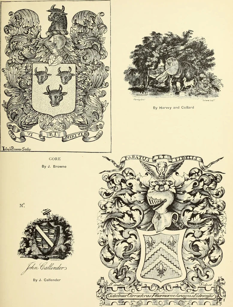 An illustration from Artists and engravers of British and American book plates : a book of reference for book plate and print collectors, 1897, leaf 42