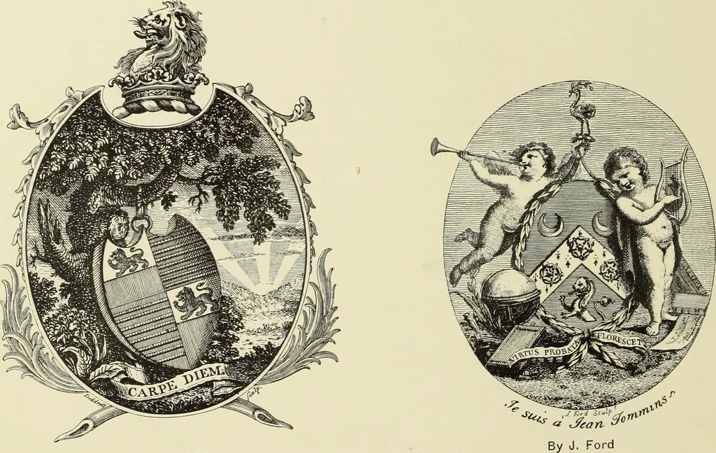 An illustration from Artists and engravers of British and American book plates : a book of reference for book plate and print collectors, 1897, leaf 55