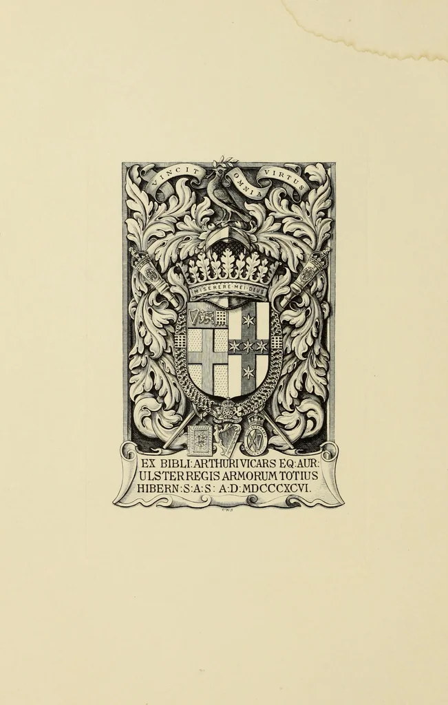 An illustration from Artists and engravers of British and American book plates : a book of reference for book plate and print collectors, 1897, leaf 7