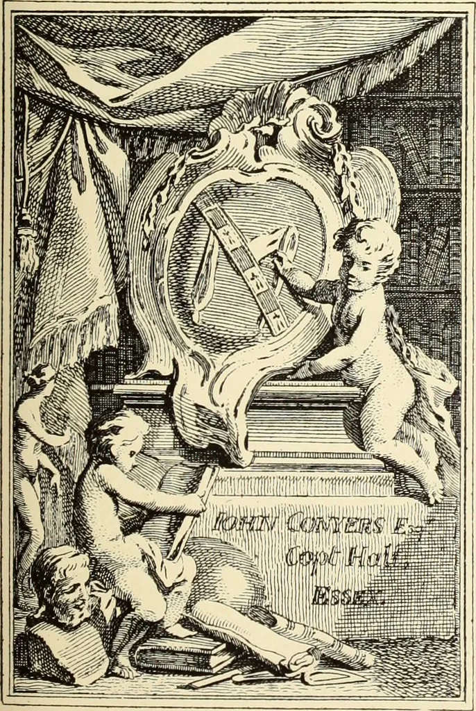 An illustration from Artists and engravers of British and American book plates : a book of reference for book plate and print collectors, 1897, leaf 72