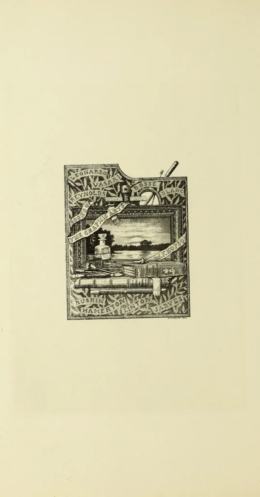 An illustration from Artists and engravers of British and American book plates : a book of reference for book plate and print collectors, 1897, leaf 85