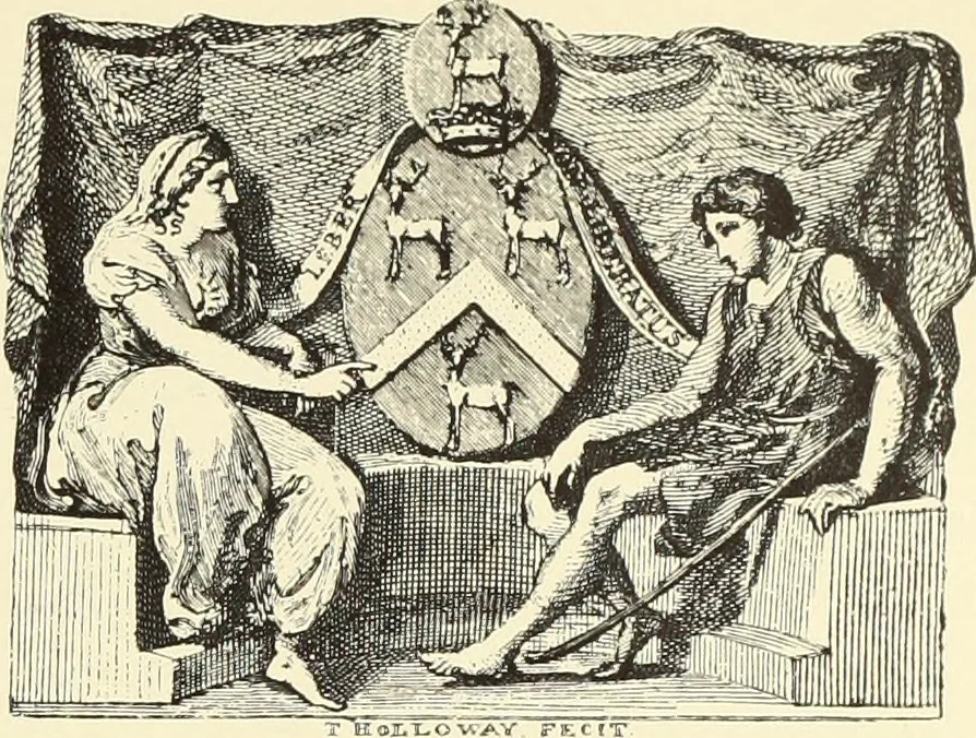 An illustration from Artists and engravers of British and American book plates : a book of reference for book plate and print collectors, 1897, leaf 90