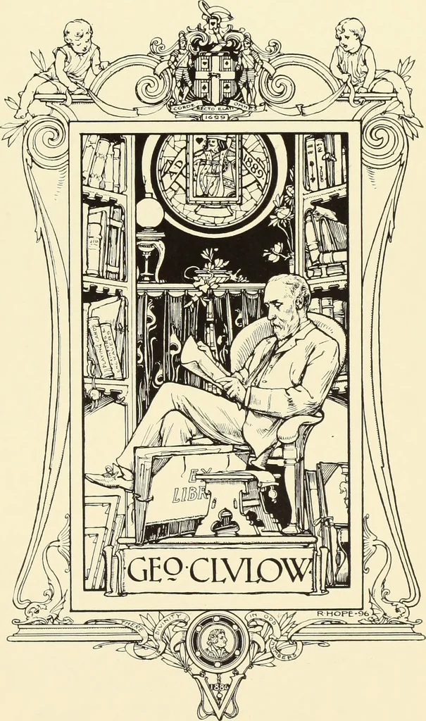 An illustration from Artists and engravers of British and American book plates : a book of reference for book plate and print collectors, 1897, leaf 90