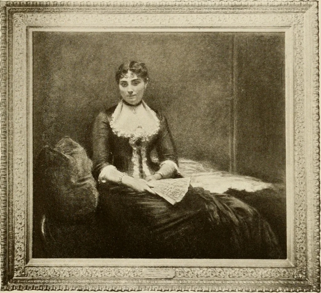 An illustration from Artists past and present; random studies, 1909, leaf 174