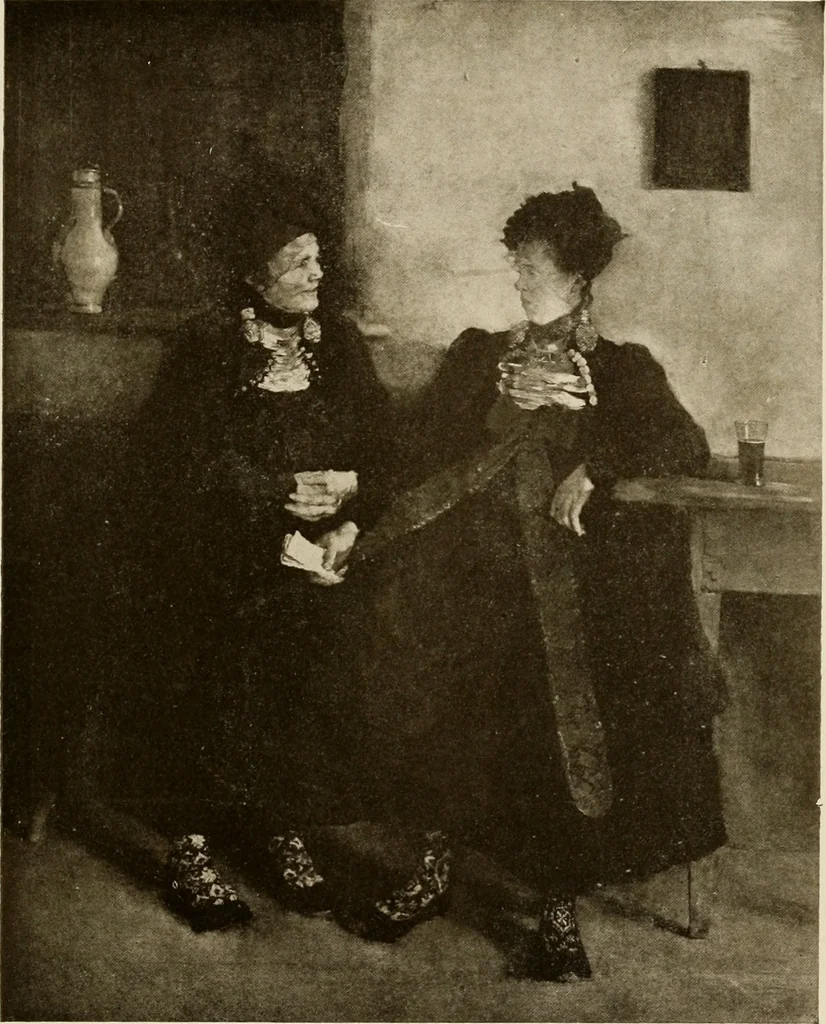 An illustration from Artists past and present; random studies, 1909, leaf 216
