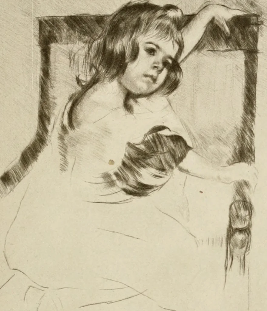 An illustration from Artists past and present; random studies, 1909, leaf 62