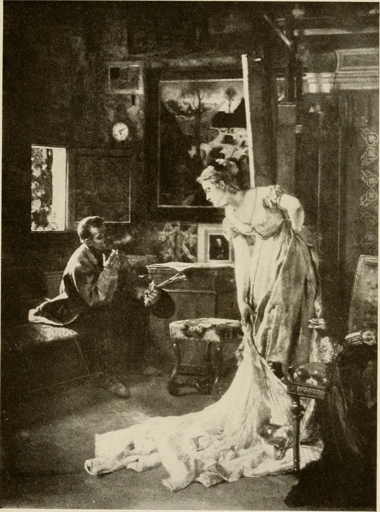 An illustration from Artists past and present; random studies, 1909, leaf 96