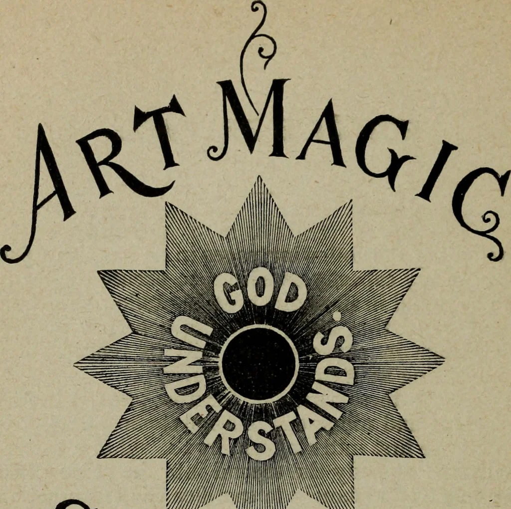 An illustration from Art magic, or, Mudane, sub-mundane and super-mundane spiritism [microform] a treatise in three parts and twenty-three sections, descriptive of art magic, spiritism, the different orders of spirits in the universe known to be related to, or in communication with man; together with directions for invoking, controlling, and discharging spirits, and the uses and abuses, dangers and possibilities of magical art, 1898, leaf 21