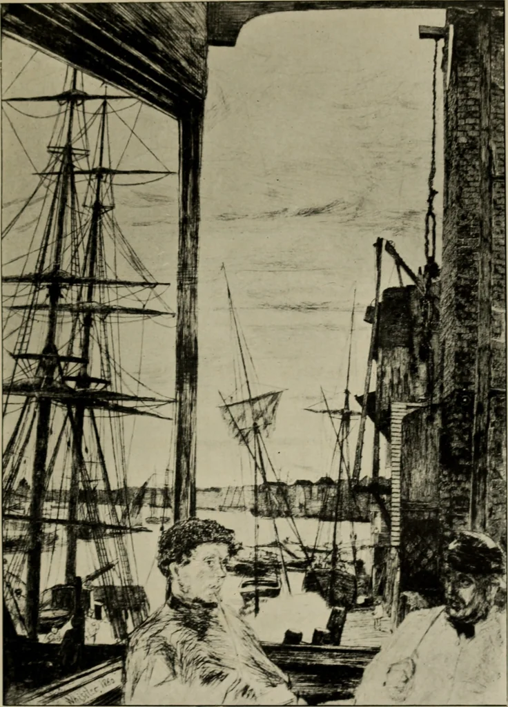 An illustration from Art of James McNeill Whistler : an appreciation / by T.R. Way and G.R. Dennis., 1903, leaf 164