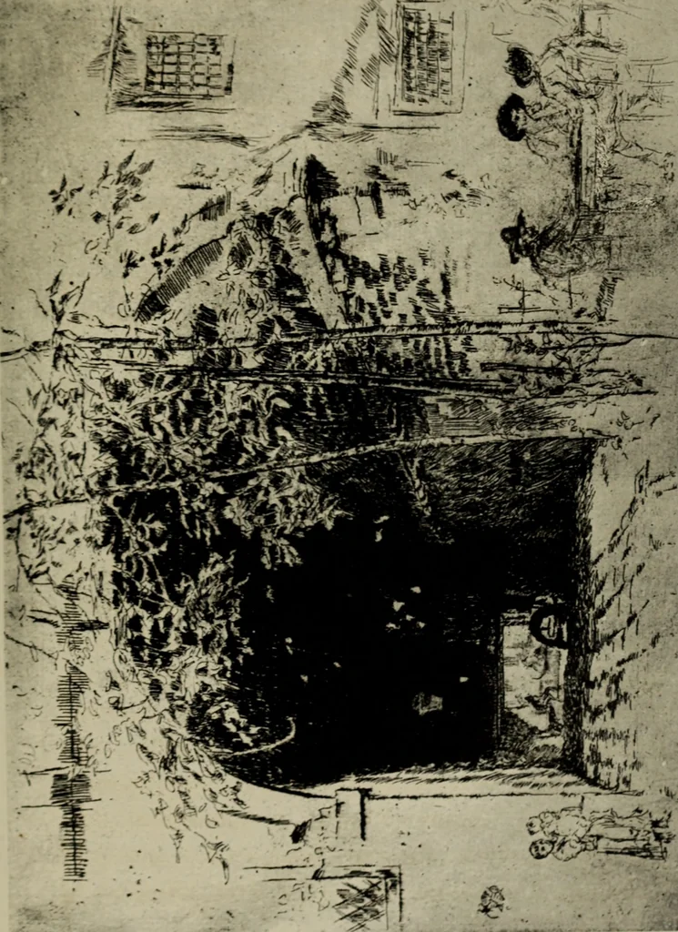 An illustration from Art of James McNeill Whistler : an appreciation / by T.R. Way and G.R. Dennis., 1903, leaf 172