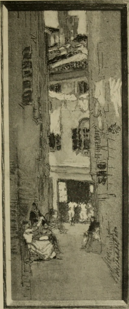 An illustration from Art of James McNeill Whistler : an appreciation / by T.R. Way and G.R. Dennis., 1903, leaf 202