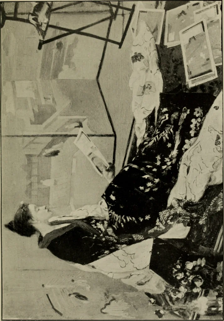 An illustration from Art of James McNeill Whistler : an appreciation / by T.R. Way and G.R. Dennis., 1903, leaf 74