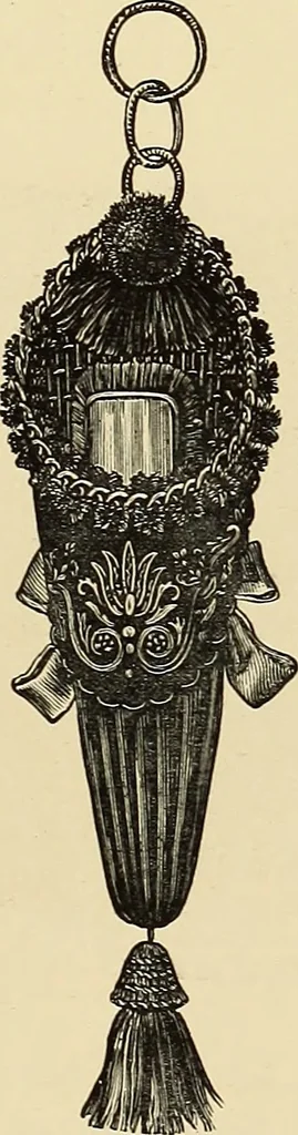An illustration from Art needlework. A complete manual of embroidery in silks and crewels, with full instructions as to stitches, materials, and implements. Containing also a large number of original designs and a handsome coloured design for crewel work, 1882, leaf 102
