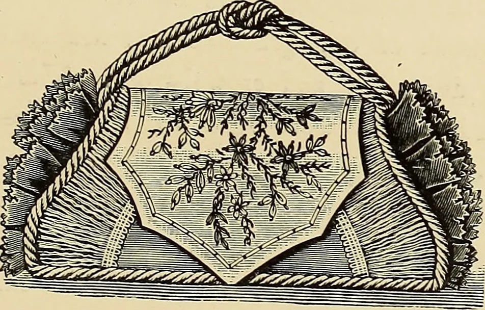 An illustration from Art needlework. A complete manual of embroidery in silks and crewels, with full instructions as to stitches, materials, and implements. Containing also a large number of original designs and a handsome coloured design for crewel work, 1882, leaf 20