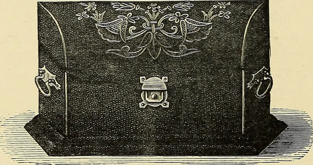 An illustration from Art needlework. A complete manual of embroidery in silks and crewels, with full instructions as to stitches, materials, and implements. Containing also a large number of original designs and a handsome coloured design for crewel work, 1882, leaf 69